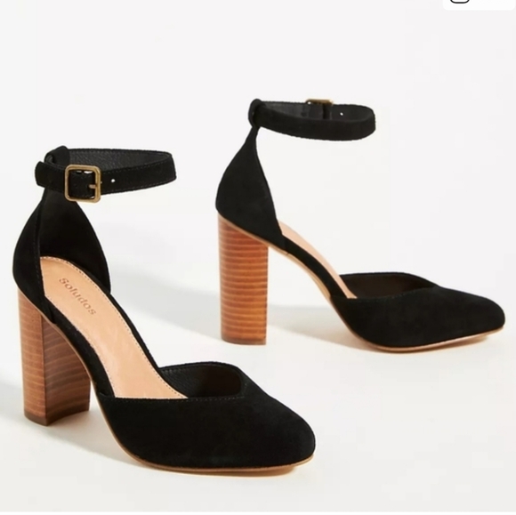 Soludos Shoes - Soludos Black Velvet Collette Heels Sz 7 Bussiness Casual Career